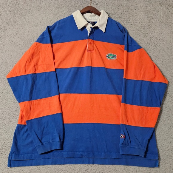 Pro Player Other - Pro Player Florida Gators Rugby Style Long Sleeve Orange/Blue Striped Mens 2XL